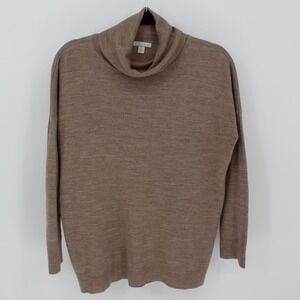 New York & Company $69 Large Brown Cowl Neck Pullover Soft Lightweight Sweater
